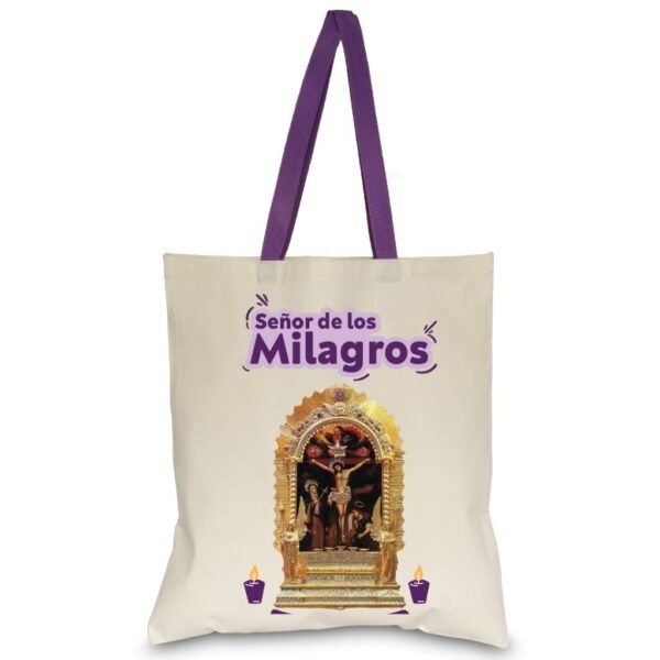 Bolso de tocuyo del señor de los milagros