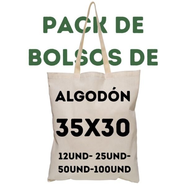 Packs de Bolsas de tela Tocuyo 100% Algodón 40x35