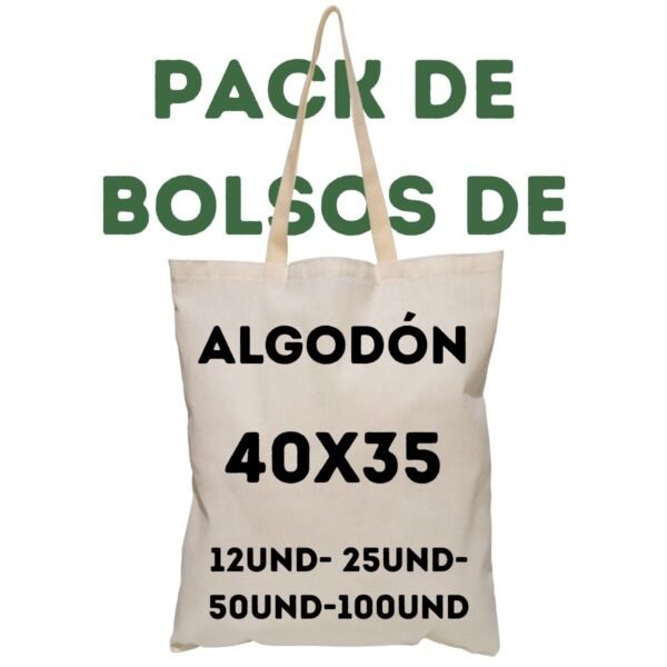 Packs de Bolsas de tela Tocuyo 100% Algodón 40x35