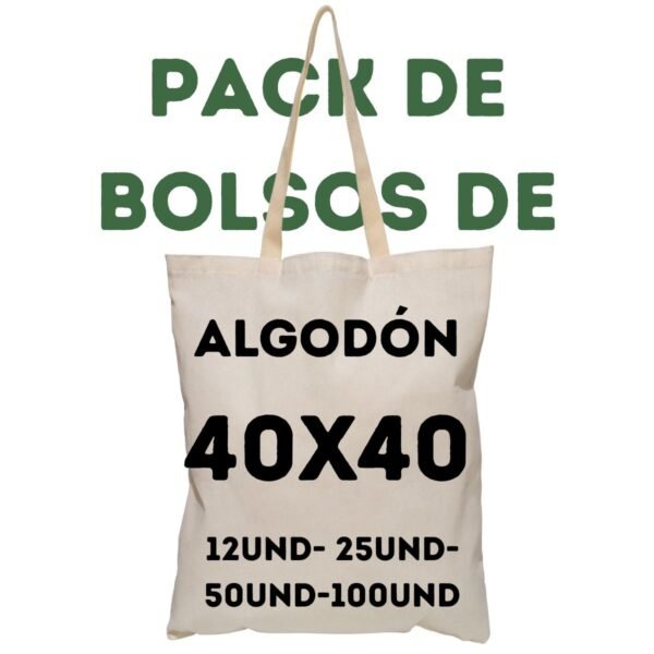 Packs de Bolsas de tela Tocuyo 100% Algodón 40x40