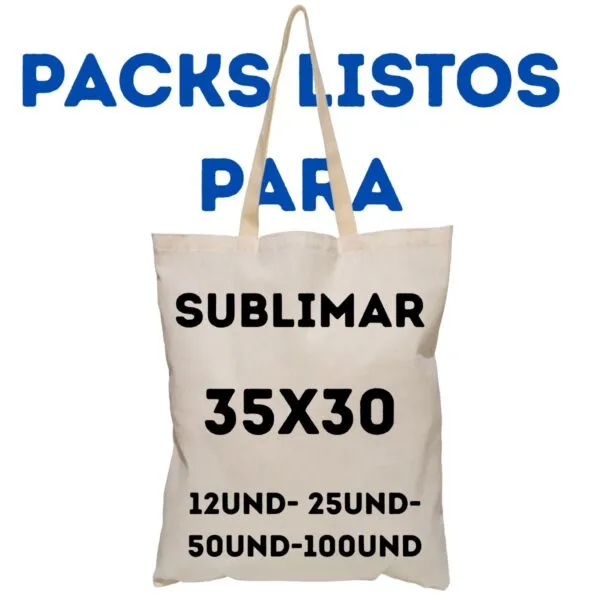 Packs de Bolsas de tela Tocuyo para sublimar 35x30